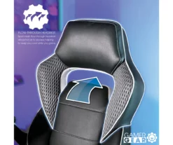 White & Black Faux Leather Gaming Chair -FurniHub Store 810618952 A0 6