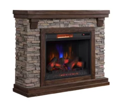 50" Madison Pine & Faux Stone Electric Fireplace -FurniHub Store 810620258 A0 2