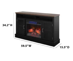 59.5" Black CoolGlow Electric Fireplace & Fan Console -FurniHub Store 810620259 A6