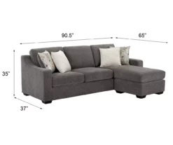 Gray Reversible Sofa Chaise -FurniHub Store 810620570 A6
