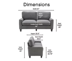 Palisades Gray Loveseat 19 Palisades Gray Loveseat -FurniHub Store 810659160 A0 5