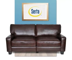 Serta Palisades Chestnut Bonded Leather Sofa -FurniHub Store 810659214 A0 2