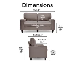 Palisades Glacial Gray Loveseat -FurniHub Store 810659224 A0 5