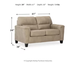 Tishen Pebble Sand Faux Leather Loveseat -FurniHub Store 810669862 A0 3