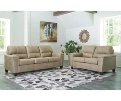 Tishen Pebble Sand Faux Leather Loveseat -FurniHub Store 810669862 A1 3