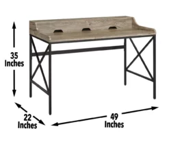 Corday Gray Wood Writing Desk With USB Charing -FurniHub Store 810680820 A7