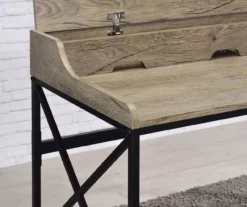 Corday Gray Wood Writing Desk With USB Charing -FurniHub Store 810680820 B8 2