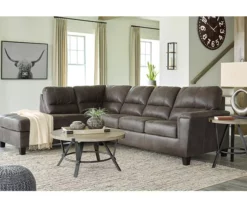 Signature Design By Ashley Navi Smoke Faux Leather Sectional With Left-Facing Chaise -FurniHub Store combo760010 3