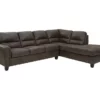 Signature Design By Ashley Navi Smoke Faux Leather Sleeper Sectional With Right-Facing Chaise -FurniHub Store combo760013