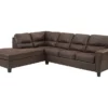 Signature Design By Ashley Navi Chestnut Faux Leather Sectional With Left-Facing Chaise -FurniHub Store combo760014