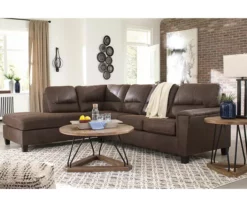 Signature Design By Ashley Navi Chestnut Faux Leather Sectional With Left-Facing Chaise -FurniHub Store combo760014 3