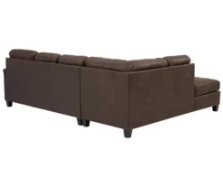 Signature Design By Ashley Navi Chestnut Faux Leather Sleeper Sectional With Left-Facing Chaise -FurniHub Store combo760016 3