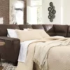 Signature Design By Ashley Navi Chestnut Faux Leather Sleeper Sectional With Right-Facing Chaise -FurniHub Store combo760017