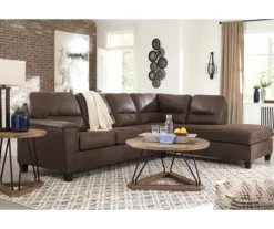 Signature Design By Ashley Navi Chestnut Faux Leather Sleeper Sectional With Right-Facing Chaise 11 Signature Design By Ashley Navi Chestnut Faux Leather Sleeper Sectional With Right-Facing Chaise -FurniHub Store combo760017 4
