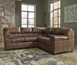 Signature Design By Ashley Bladen Coffee 2-Piece Faux Leather Sectional With Right-Facing Loveseat -FurniHub Store combo760019 1