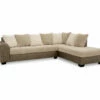 Signature Design By Ashley Keskin Corduroy Faux Leather Sectional With Right-Facing Chaise -FurniHub Store combo870006
