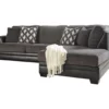 Signature Design By Ashley Kumasi Gray Faux Leather Sectional With Right-Facing Chaise -FurniHub Store combo870008