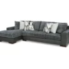 Signature Design By Ashley Larkstone Charcoal 2-Piece Sectional With Left-Facing Chaise -FurniHub Store combo870009