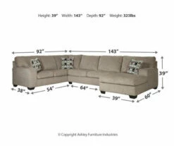 Signature Design By Ashley Ballinasloe Platinum Gray Sectional -FurniHub Store combo880002 1
