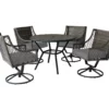 Real Living Arrow Ridge Tan 5-Piece All-Weather Wicker Swivel Patio Dining Set -FurniHub Store combo910007