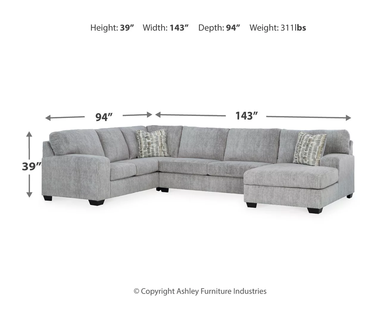 Broyhill Pembrey Pewter 3-Piece Sectional 9 Broyhill Pembrey Pewter 3-Piece Sectional - Image 7